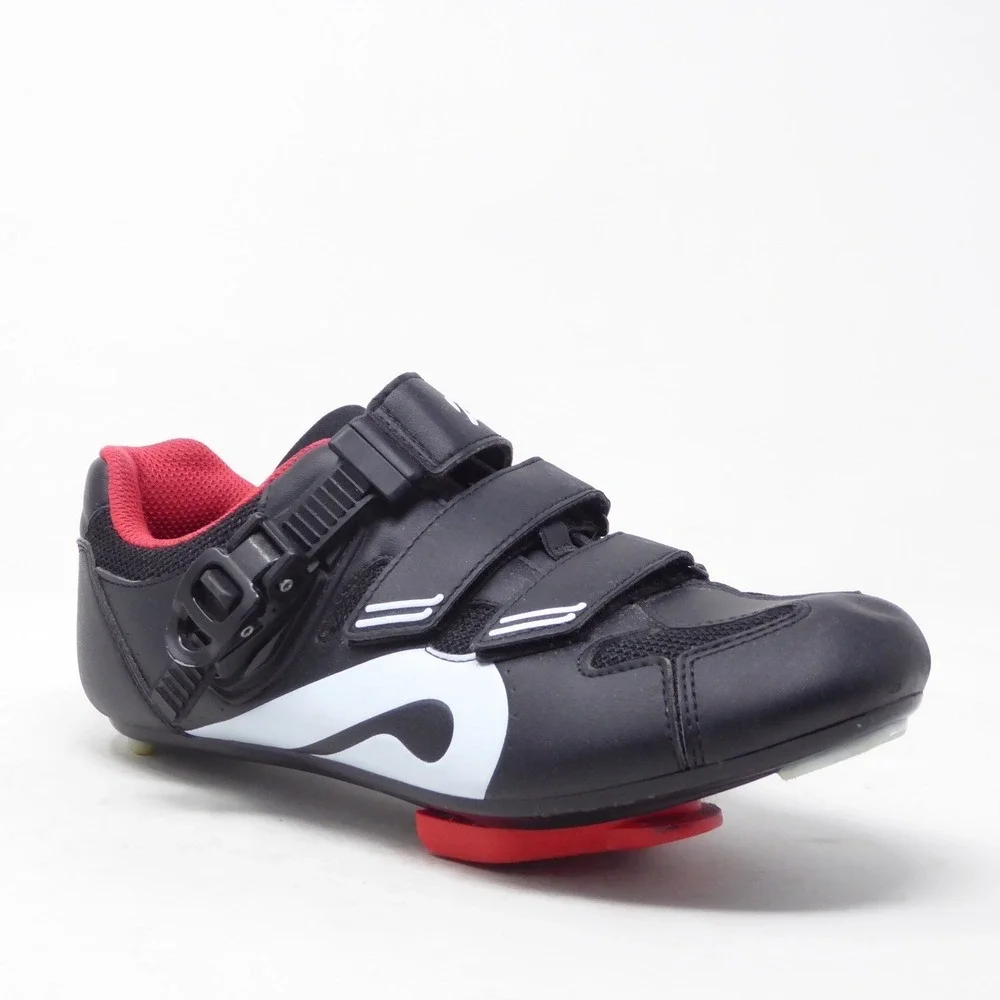 Peloton Women Cycling Shoes Black Red Hook and Loop Ratchet Strap Size 40 / 9
